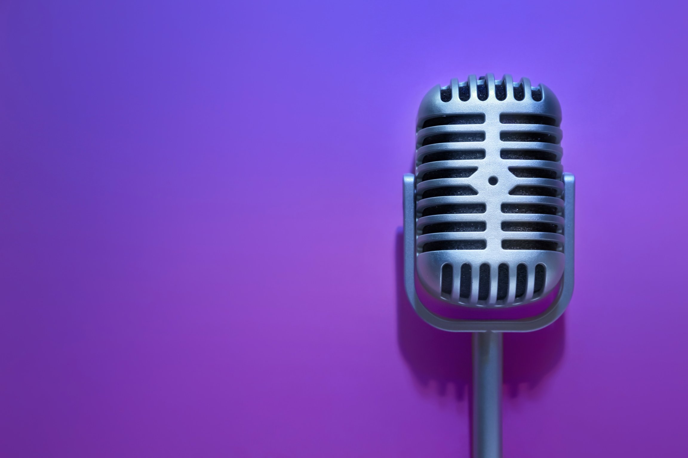 Retro Microphone on a Gradient Background